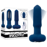 Evolved THE FLAPPER - Blue 14 cm USB Rechargeable Vibrating and Flapping Butt Plug with Remote - Mr and Mrs D's